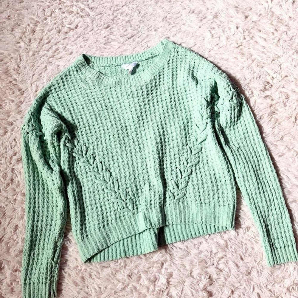 Pastel Cable Knit Soft Girl Coquette Whimsical Sweater Womens M Fairy Mermaid